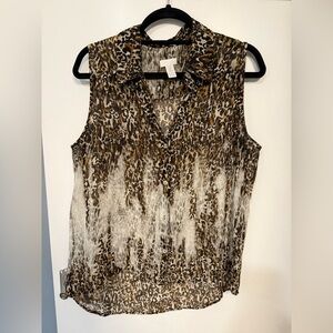Chico's Animal Print Sleeveless Blouse